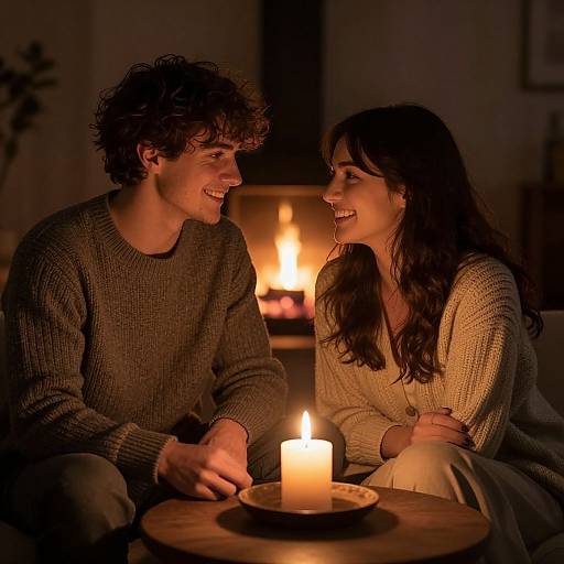 Candlelit Connection and Warmth