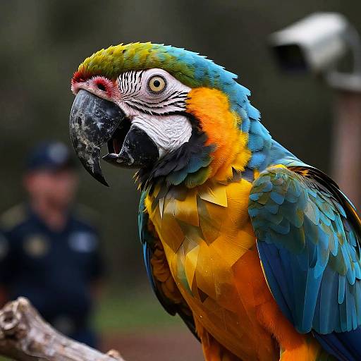 Cubist Hyper-Realistic Screeching Macaw