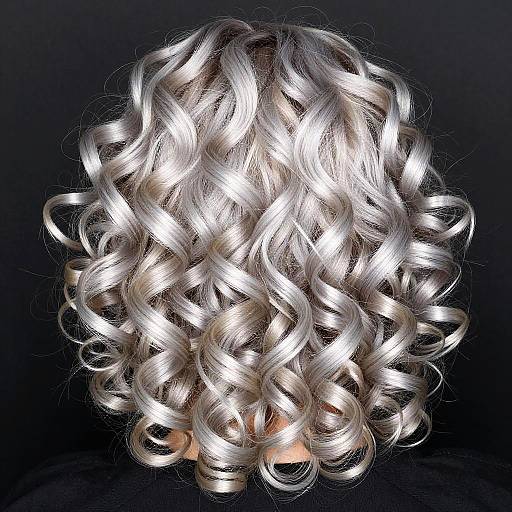 Close-Up Platinum Curly Hair