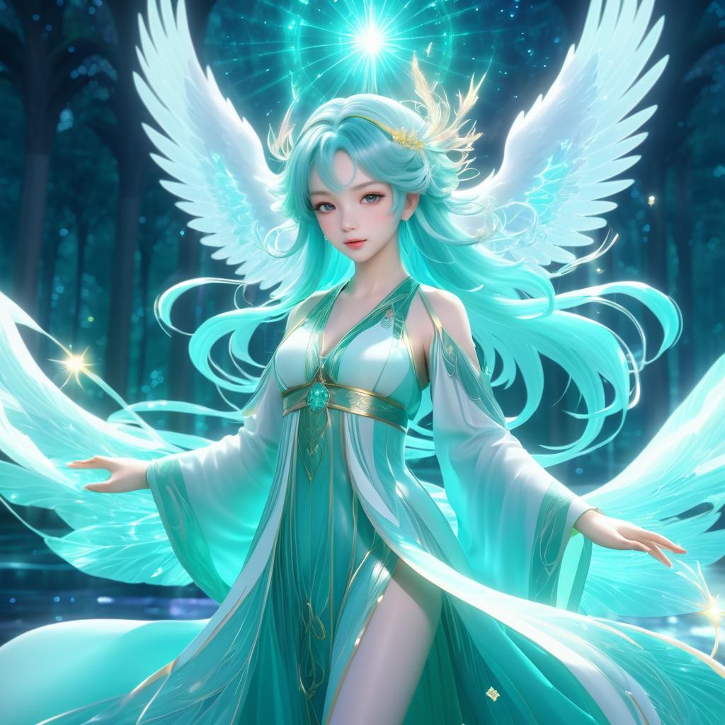 Ethereal Angelic Healer in Anime Style