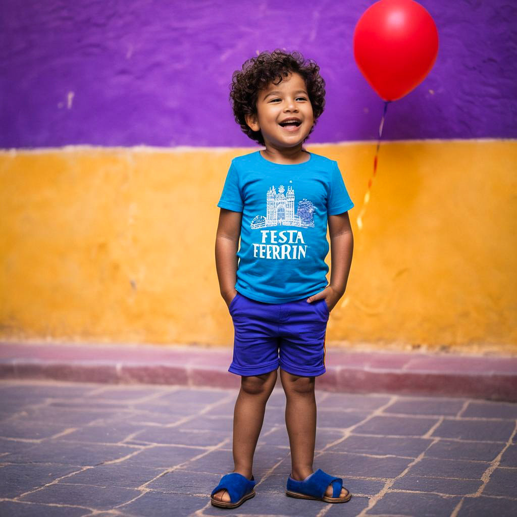 Cheerful Boy at San Fermín Festival