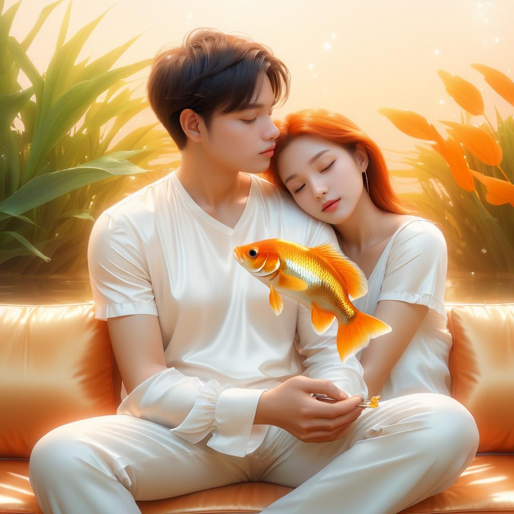 Charming Goldfish on Owner's Lap