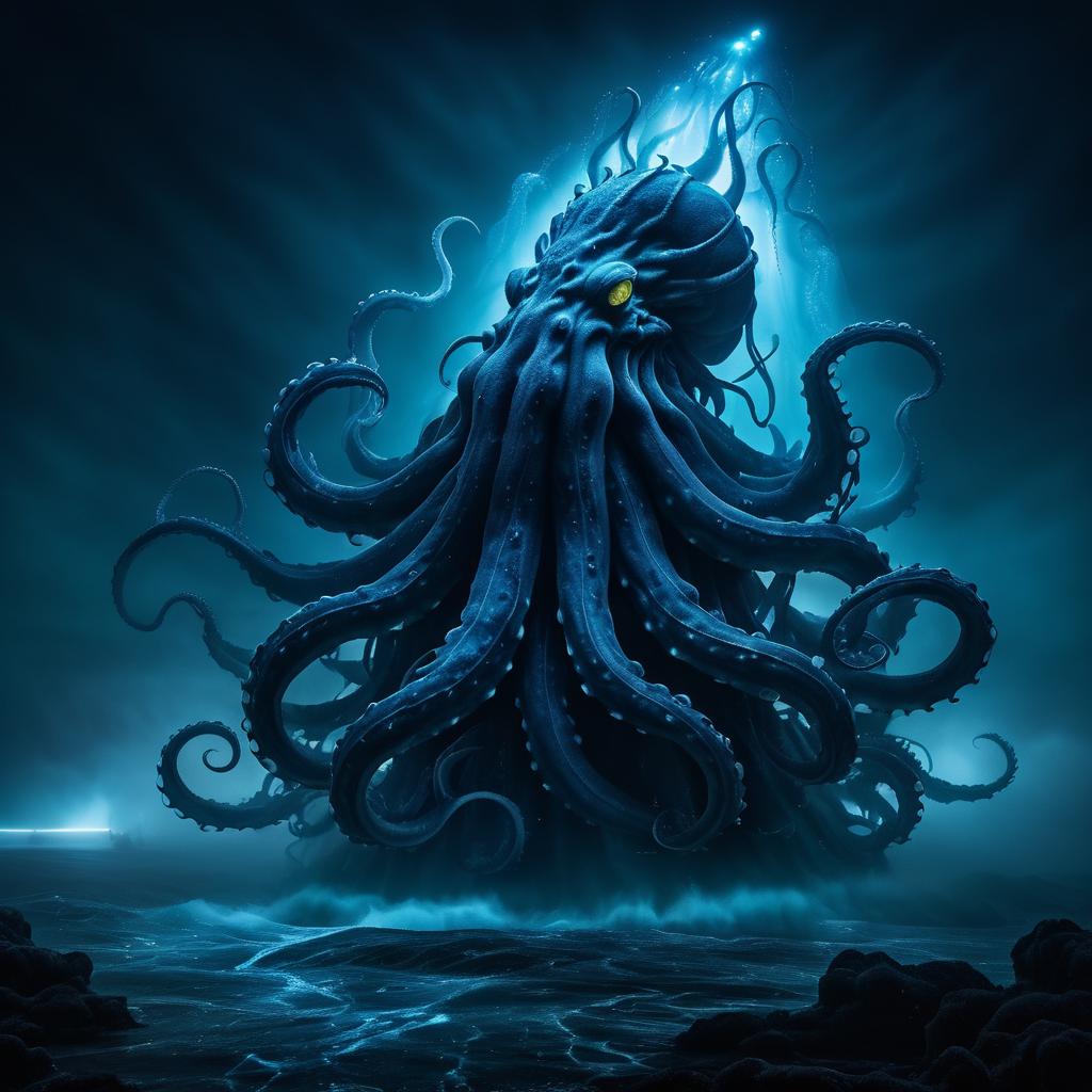 Majestic Kraken Emerging from the Fog