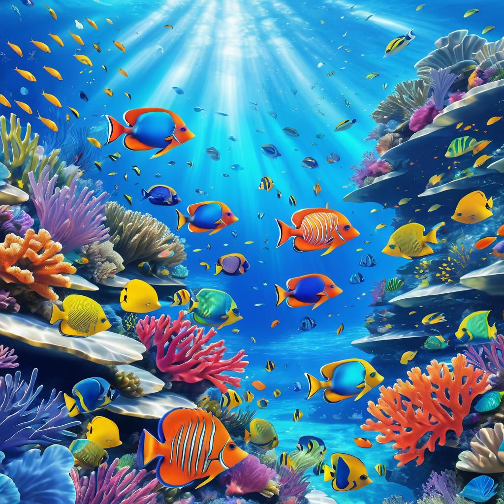 Vibrant Coral Reef with Colorful Marine Life