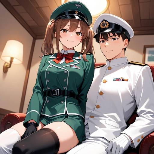 Admiral Kancolle in a Command Center