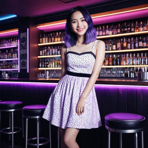 Vibrant Fashion Portrait of Young Asian Girl