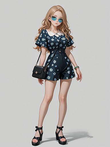 Urban Chic Blue Paisley Romper