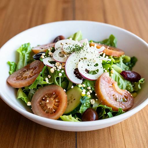 Fresh House Salad in White Bowl