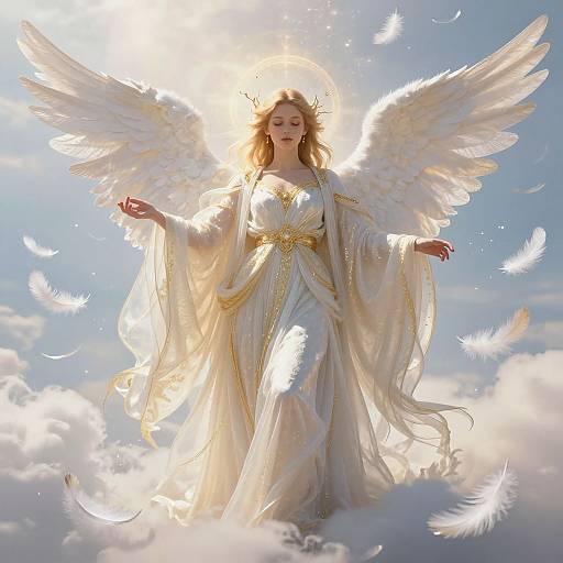 Majestic Celestial Being in Angelic Robes