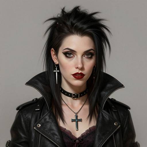 Elegant Punk Vampire Girl Portrait