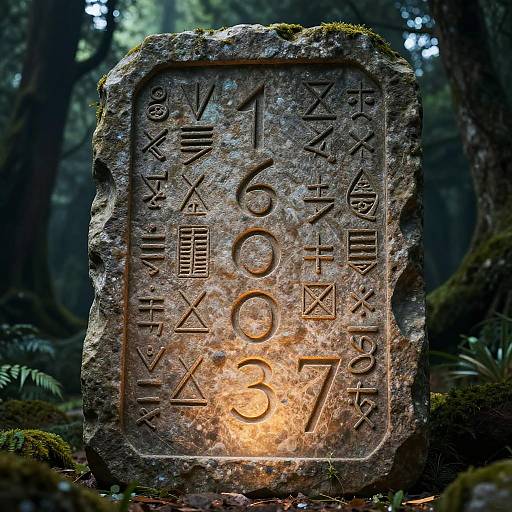Mystical Ancient Stone Tablet Engraving