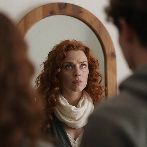 Intense Woman Gazing at Man Portrait