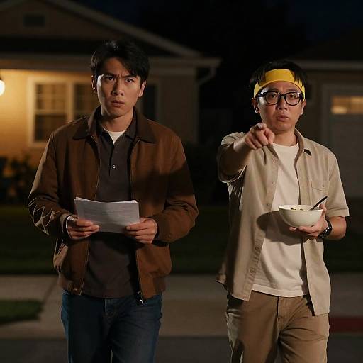 Dynamic Nighttime Encounter in Suburbia