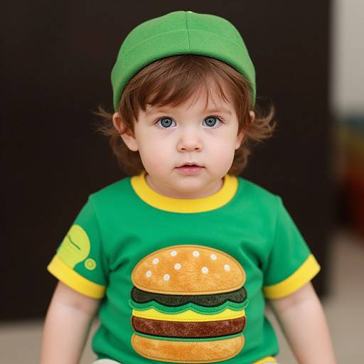 Child in Hamburger Outfit