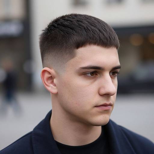 Urban European Man with Curtain Fade