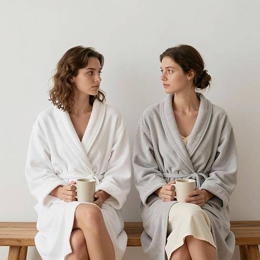 Contemplative Moment: Women on a Bench