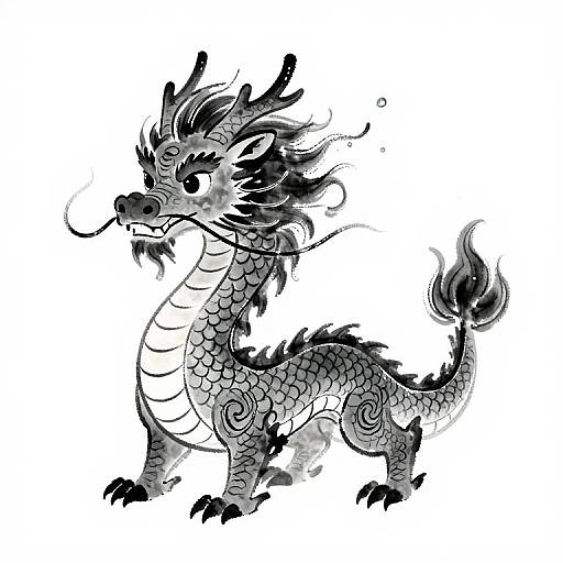 Chibi Ink Ancient Chinese Dragon