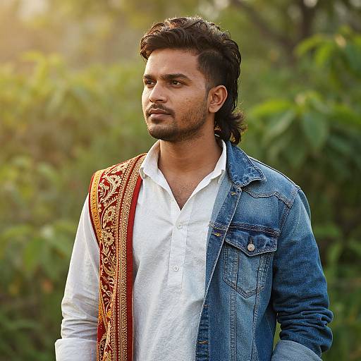 Cultural Fusion: Indian Mullet Portrait