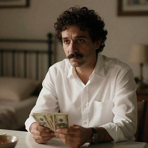 Mysterious Middle-Aged Man in Bedroom