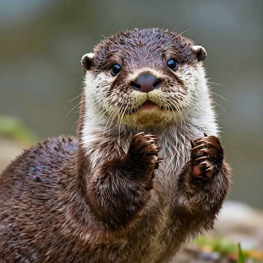 Playful Young Otter Portrait