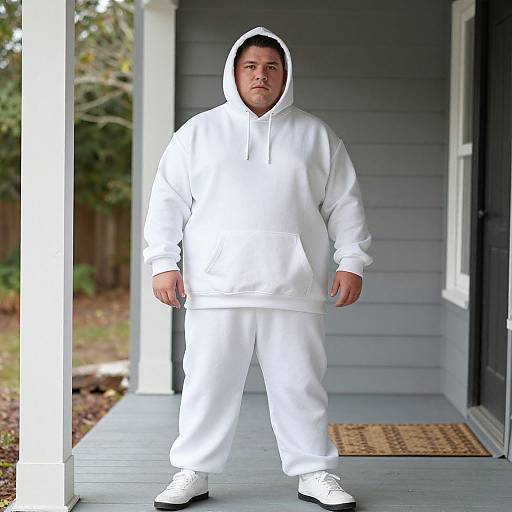 Man in Sumo Suit on Porch