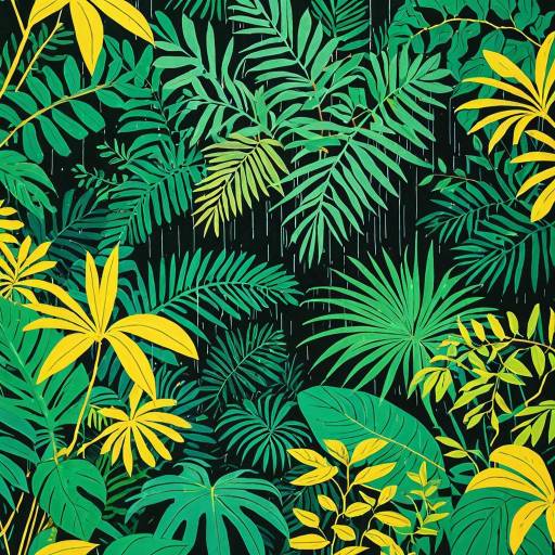 Tropical Rainforest Canopy in Matisse Style Tropical Rainforest Canopy in Matisse Style