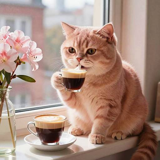 Cozy Rose Gold British Shorthair Cat