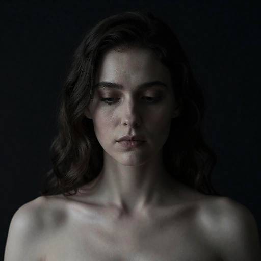 Solemn Portrait of a Woman in Shadows