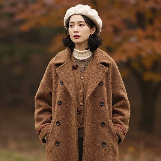 Cozy Vintage Fall Fashion Portrait