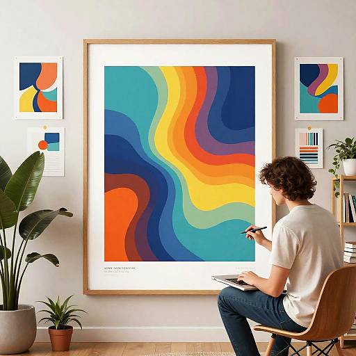 Vibrant AI Abstract Art Posters