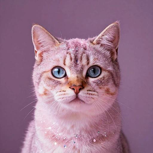 Glittery Kawaii Cat with Light