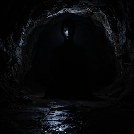 Eerie Humanoid Silhouette in Void