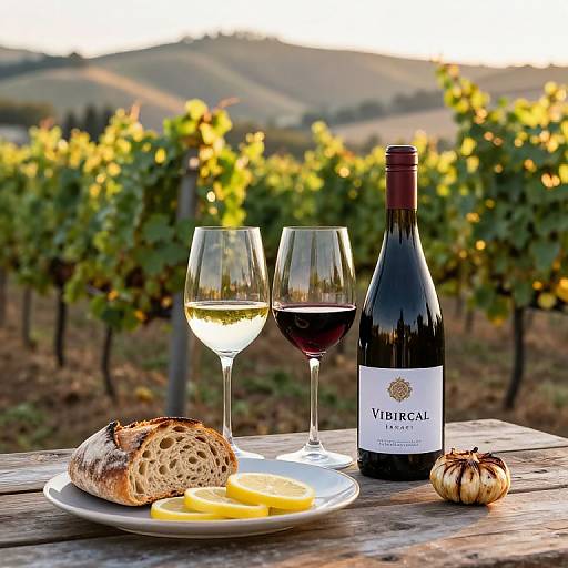 Sonoma Vineyard Wine and Picnic Scene