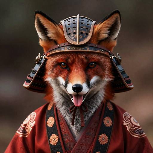 Fox in Samurai Armor and Kimono
