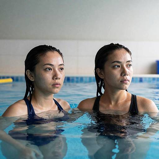 Underwater Perspective of Two Women in Pool