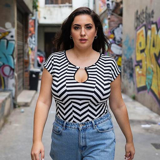 Plus-Size Woman in Film Style