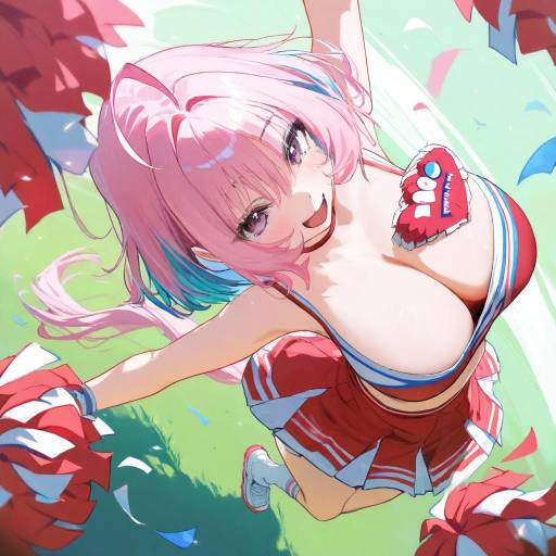 Dynamic Cheerleader in Action