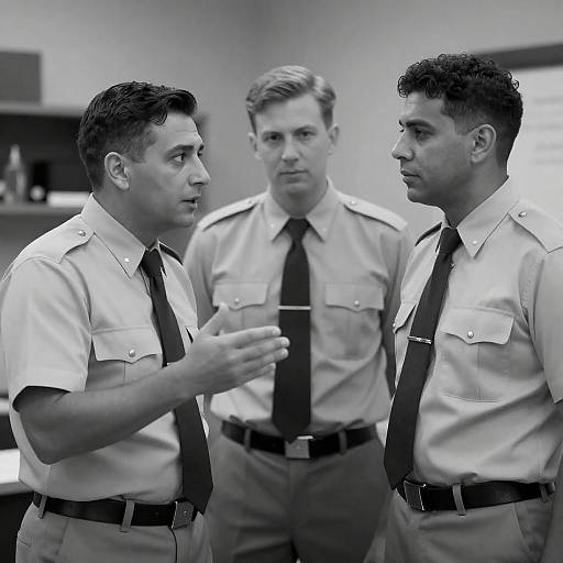 Three Men in Military Uniforms Photograph