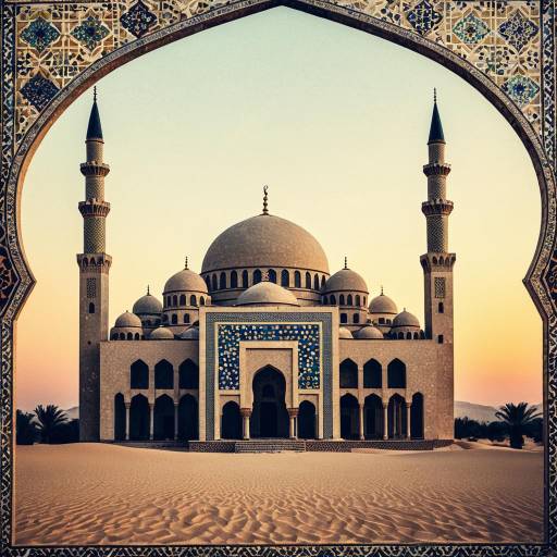 Elegant Mosque Geometry at Sunset