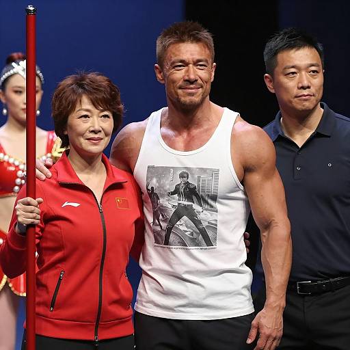 Group Photo in a Dimly Lit Space