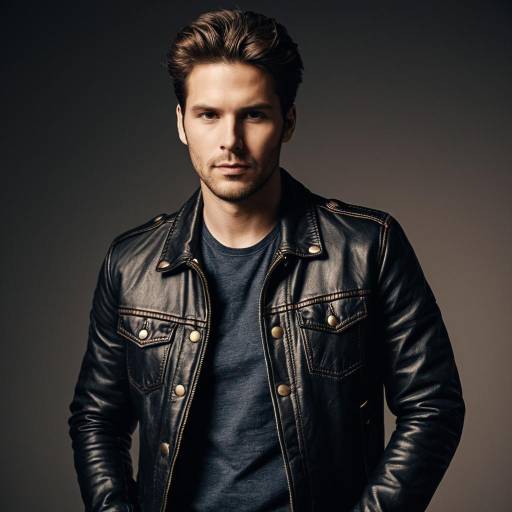 Man in Casual Leather Jacket Portrait
