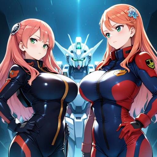 Illustration of Aida rayhunton, gundam in the style of Tousen