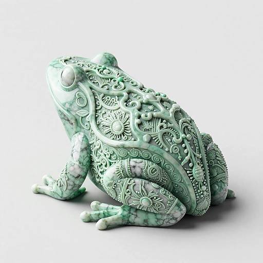 Baroque Frog Sculpture 3D Render