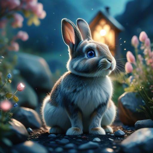 Enchanting Rabbit in a Crystal Garden