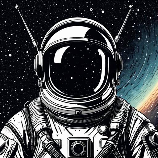 Retro Space Helmet Line Art Illustration Retro Space Helmet Line Art Illustration