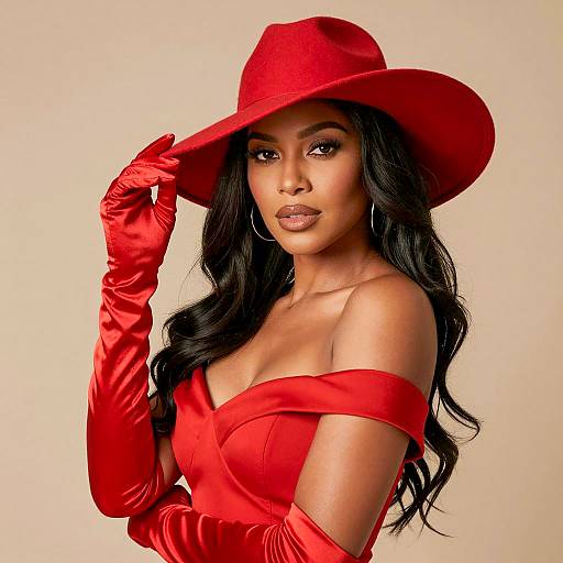 Confident Woman in Bold Red Attire