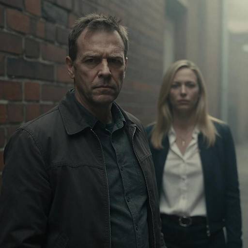 Serious Man and Woman in Smoky Alley