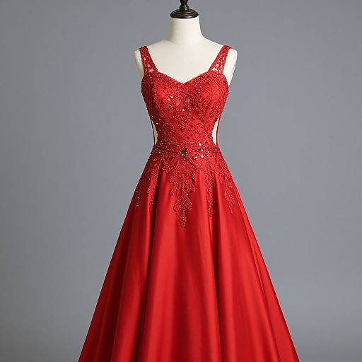 Elegant Red A-Line Prom Dress