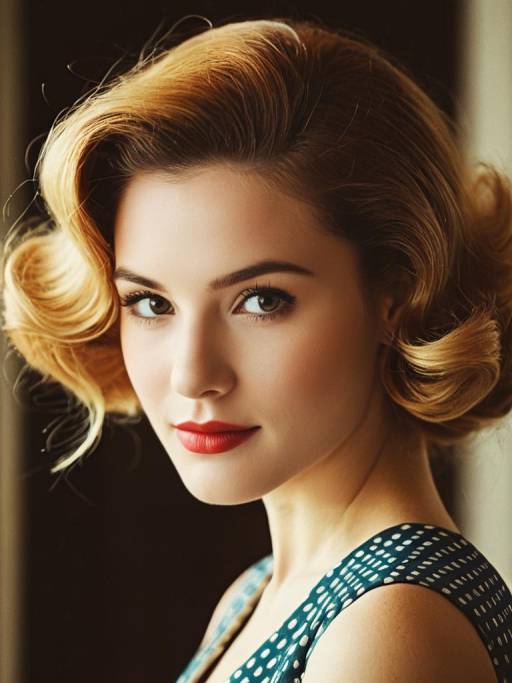 Vintage Elegance: Retro Party Dress Portrait