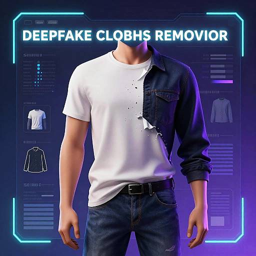 Futuristic Deepfake Clothes Remover Illustration